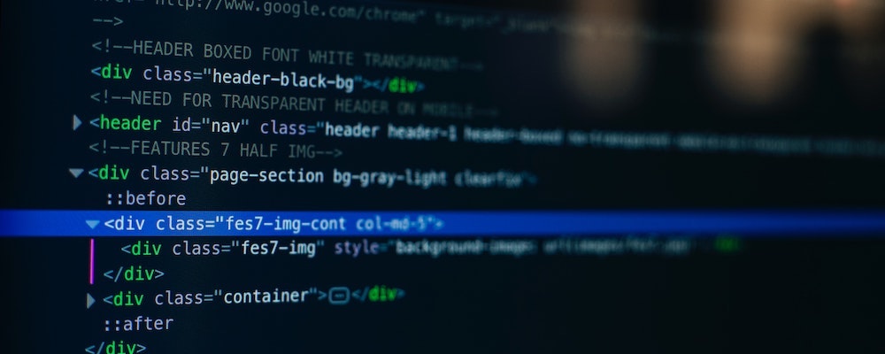 HTML code on a screen width
